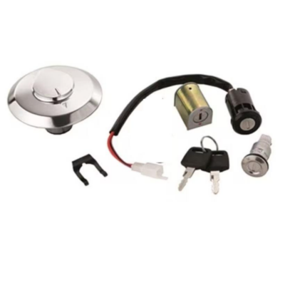 Chave Ignição Kit com Trava Guidão e Tampa Lateral Capacete e Tanque Titan 125 KS/ES 02-04 / Fan 125